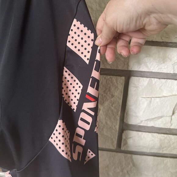 SPONEED Mens XL Padded Bicycle Cycling Shorts Black & Peach - Picture 3 of 7